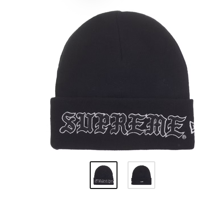 Supreme Black Old English Beanie