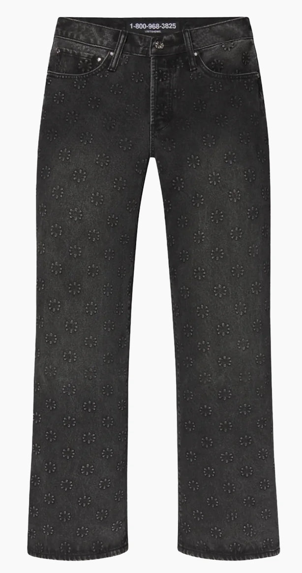 Lost Shdws Denim Jean Embroidered Grey