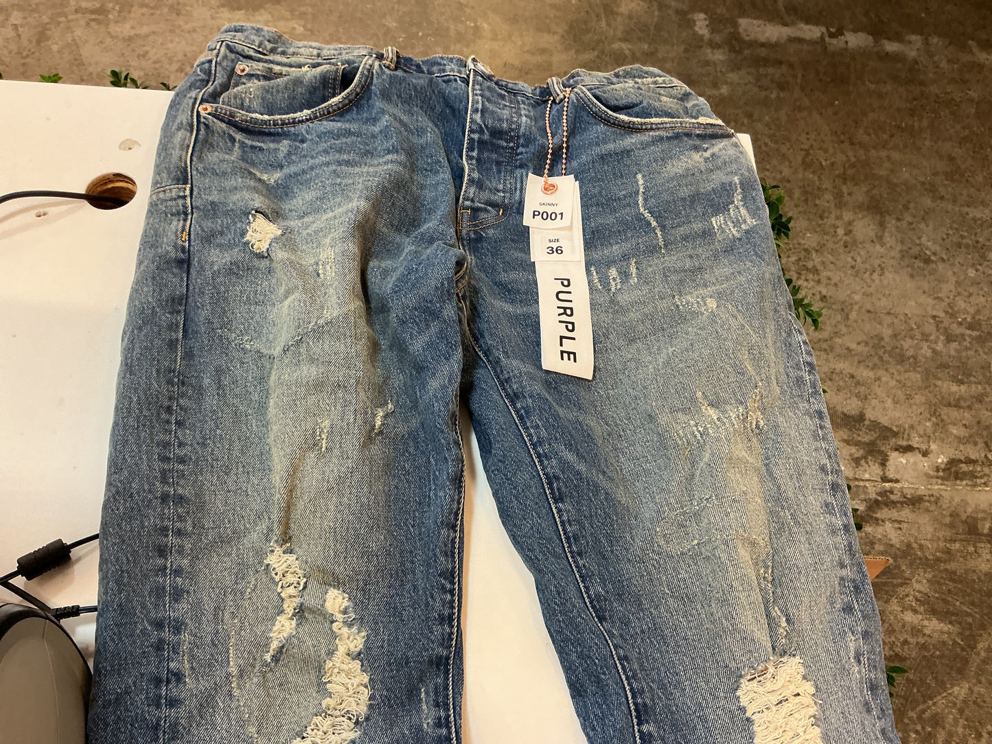 Purple Jeans Ripped Blue