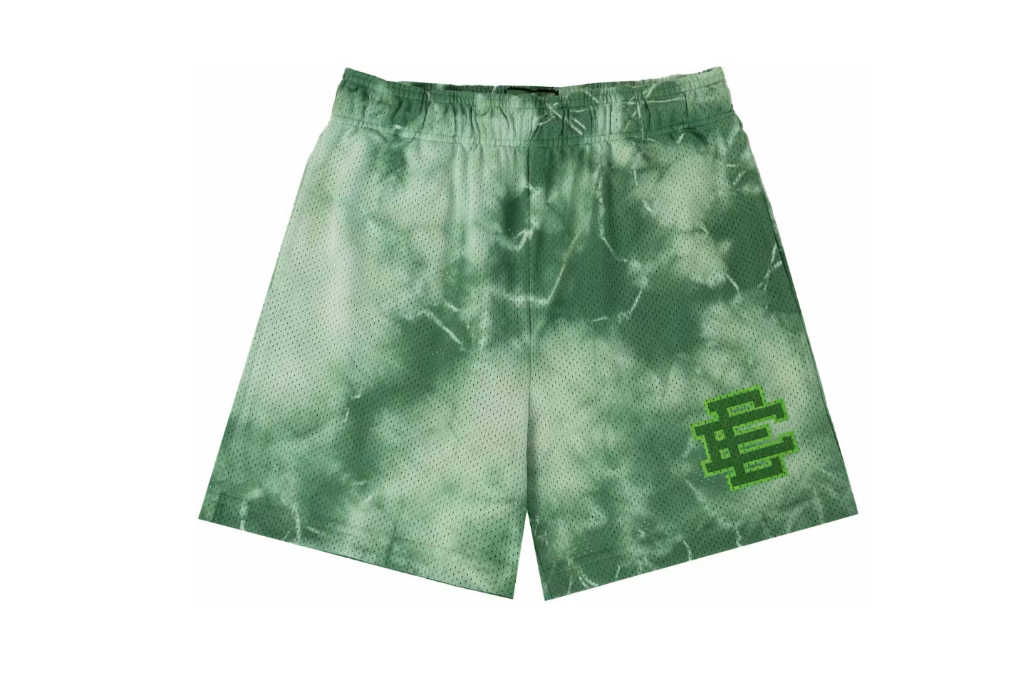 Eric Emanuel Shorts Tiedye Pattern Mesh-Green