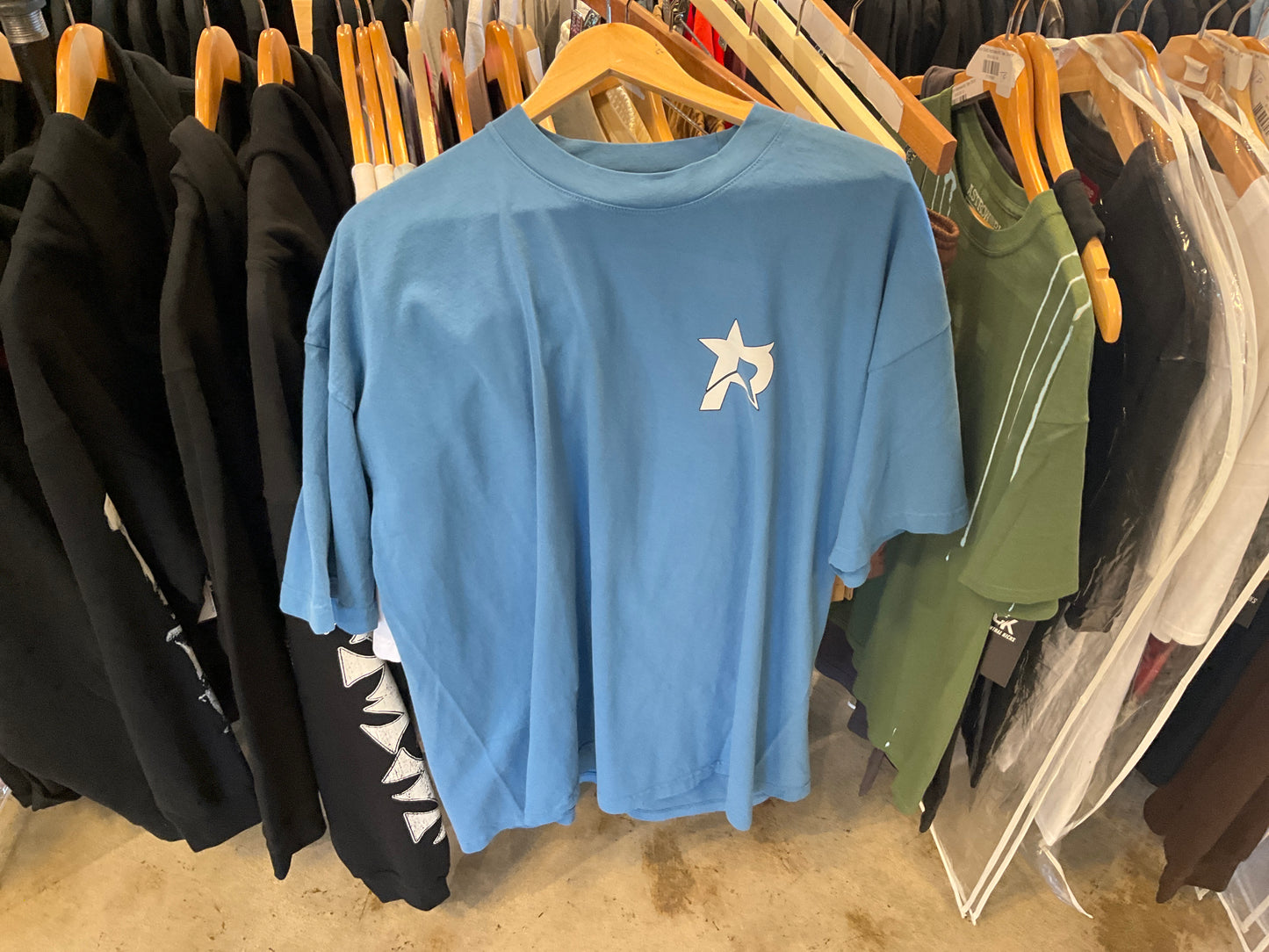 Pieces P Star Tee Blue