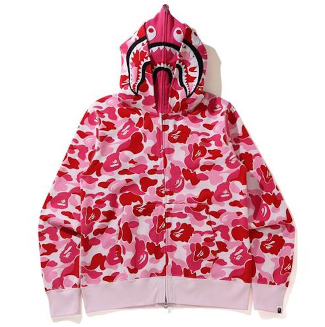 Bape Camo Double Shark Zip Up Pink