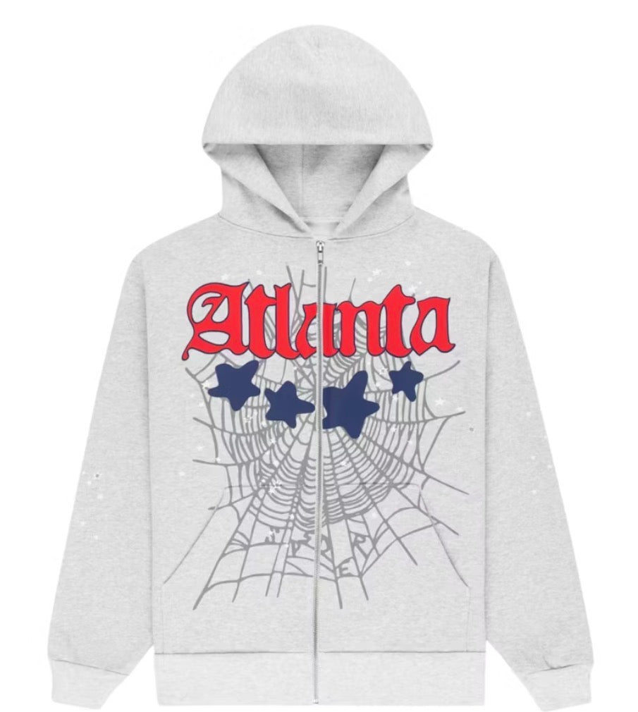 Sp5der Atlanta Full Zip Hoodie Heather Grey