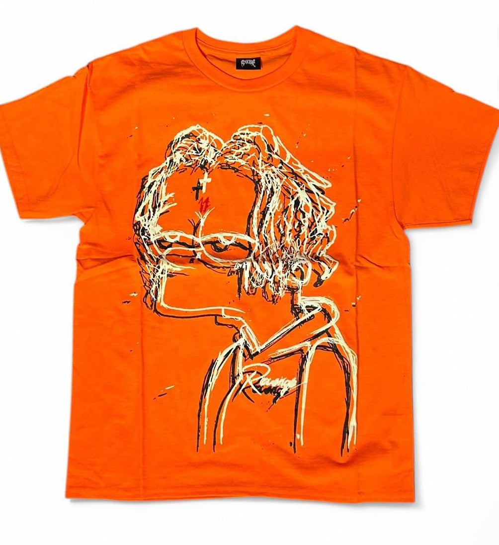 Revenge X Trippie Redd Bart Simpson tee T shirt Orange
