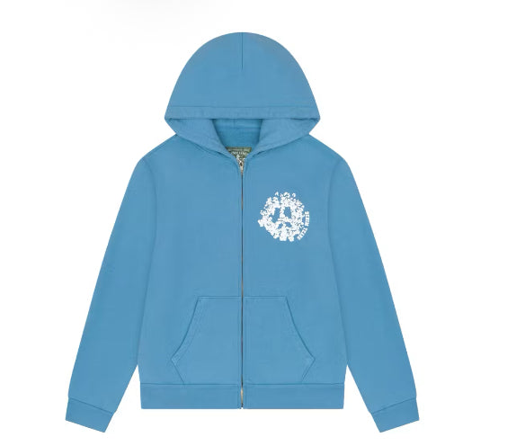Denim Tears Baby Blue University Zip Hoodie