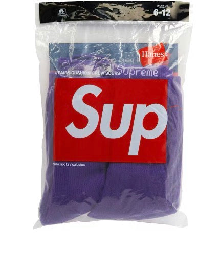 Supreme Hanes Crew Neck Socks (4 pack) Purple