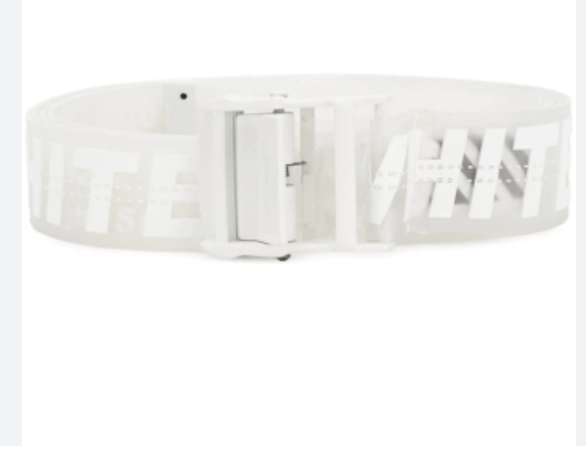 Off White Rubber Industrial Belt White