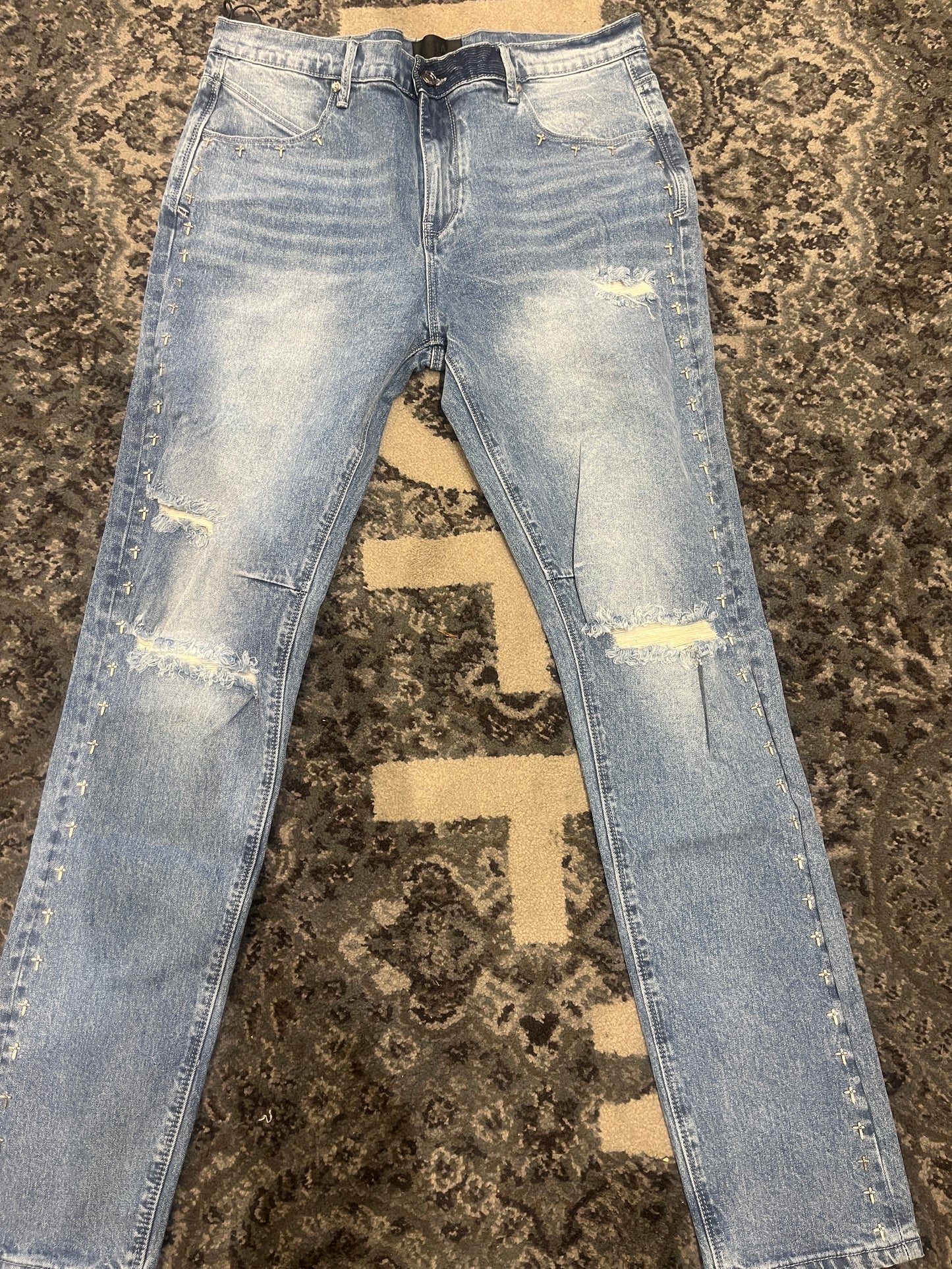 RTA Light Denim Cross Jeans