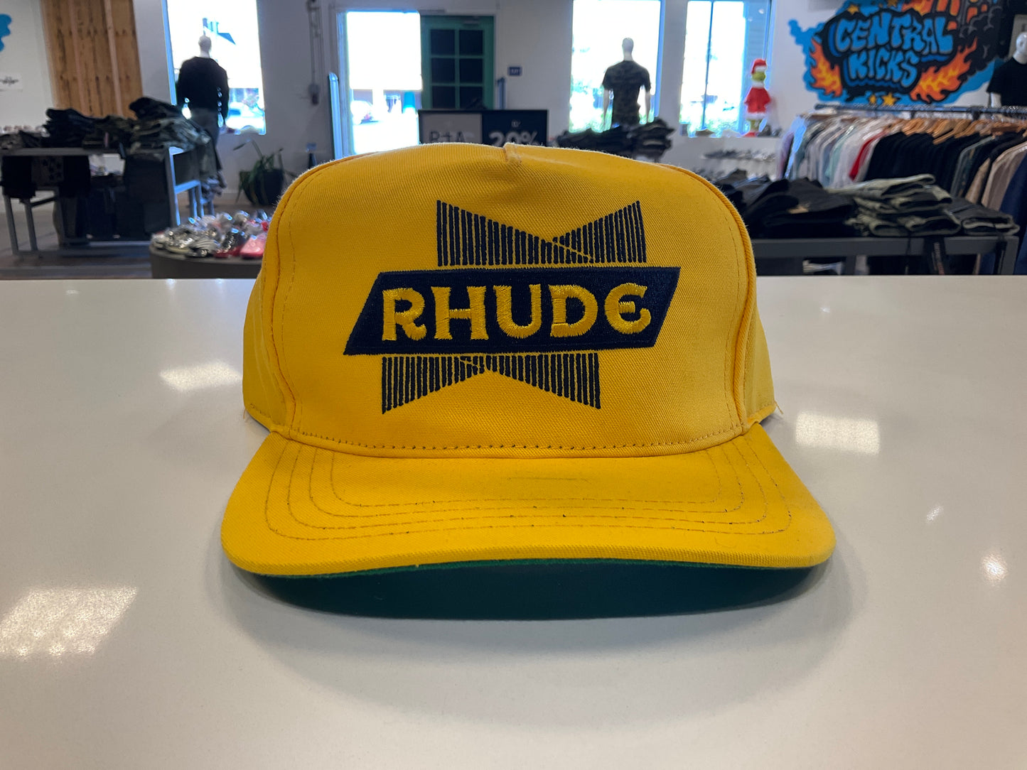 Rhude Yellow Black Logo SnapBack