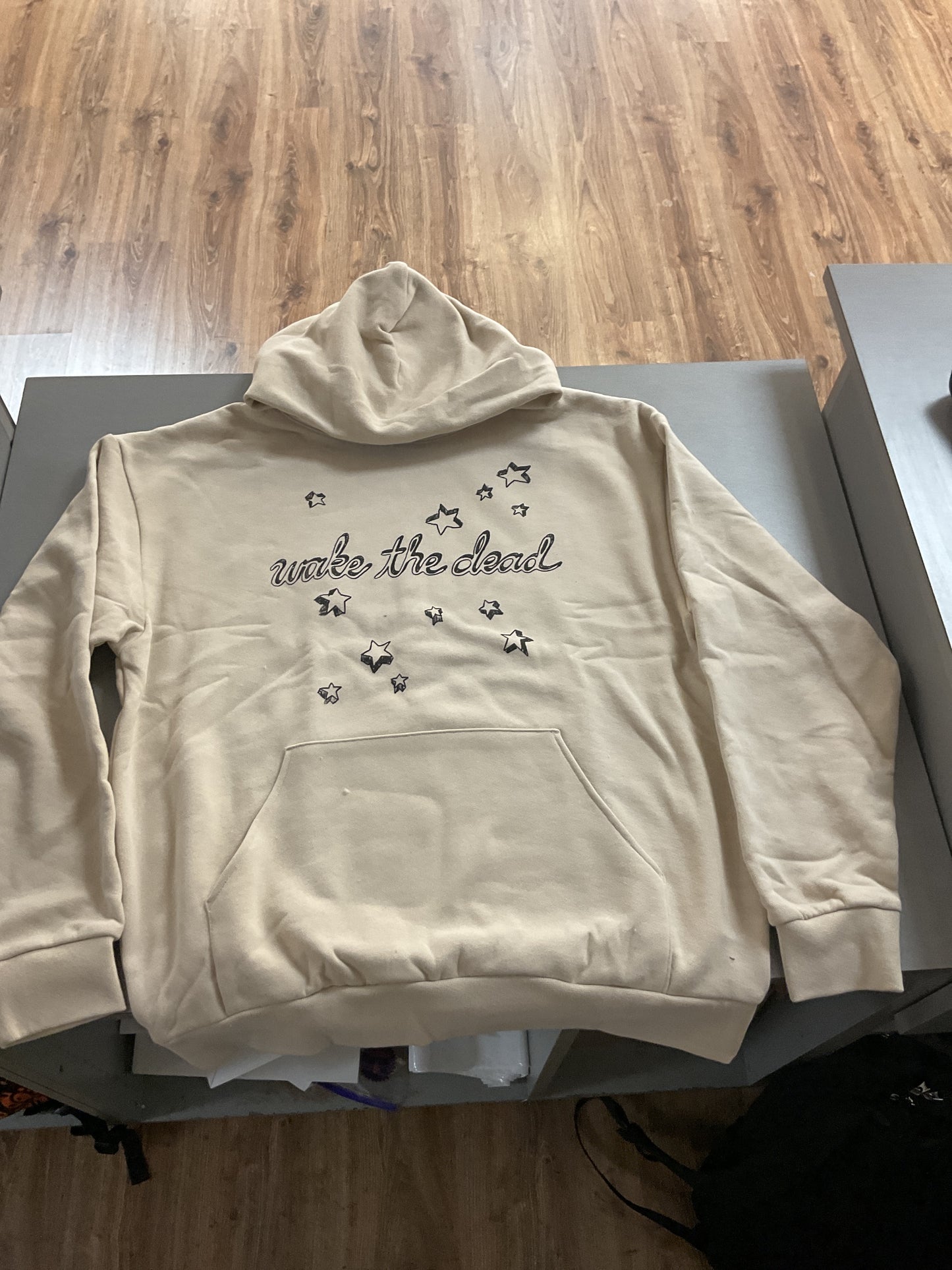 ‘Wake the dead’ Market Hoodie-Beige