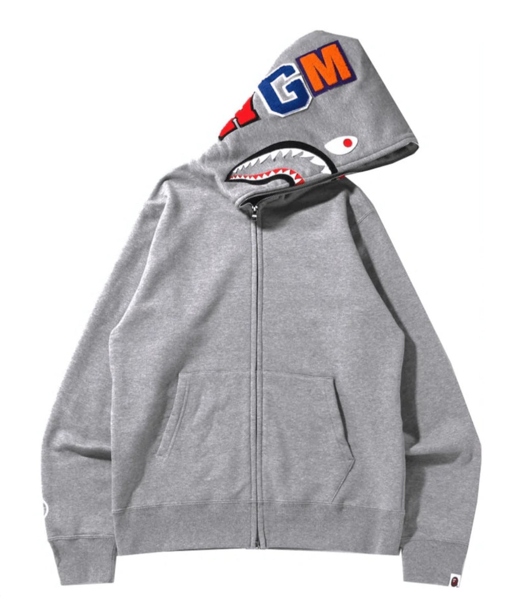 Bape Shark Zip-up Grey