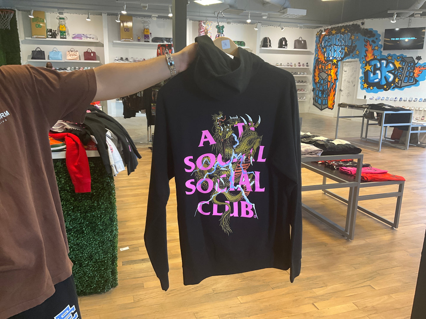 Anti Social Social Club Dragon Hoodie Black Pink