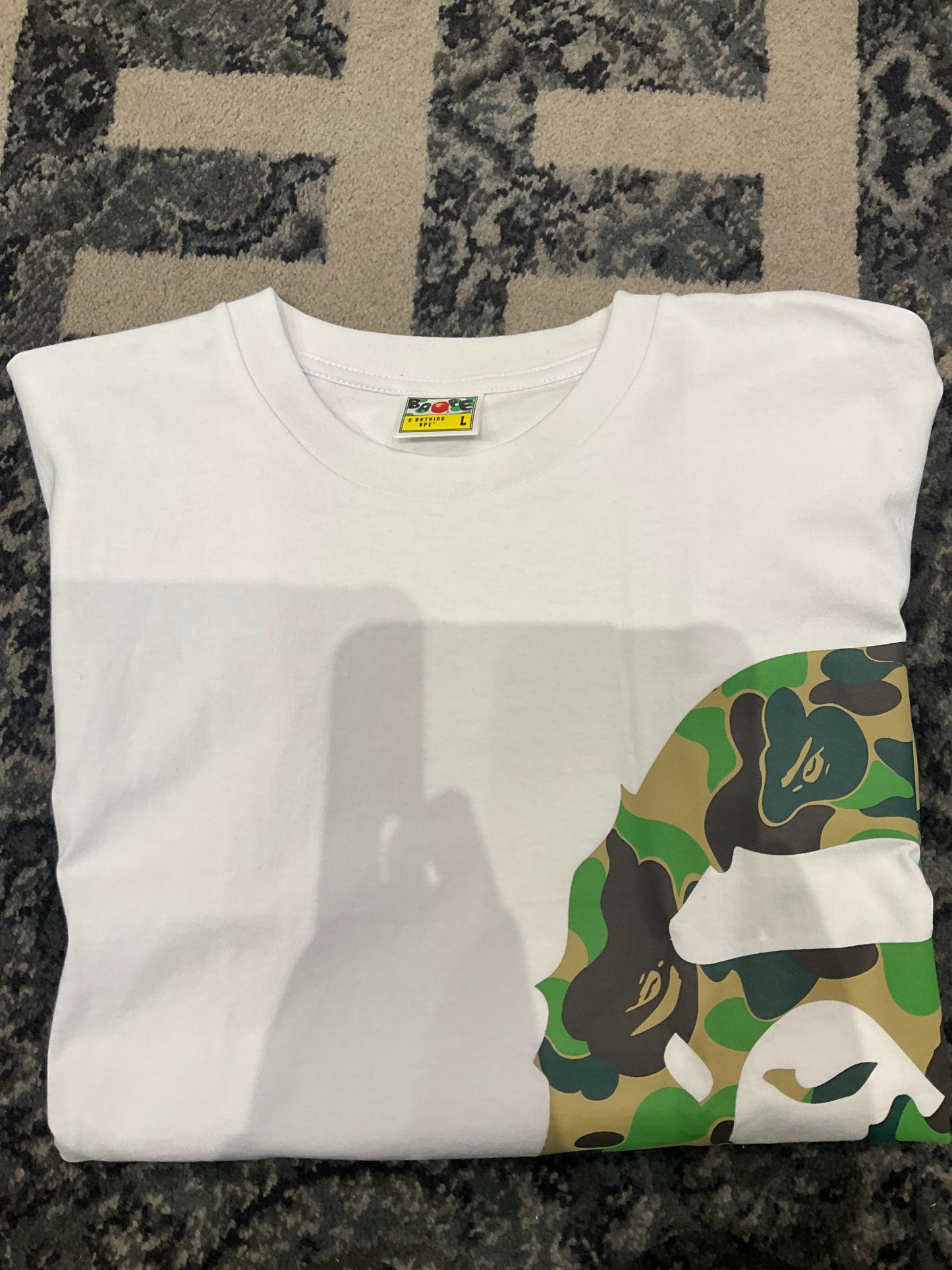 Bape Side Camo Ape Tee White