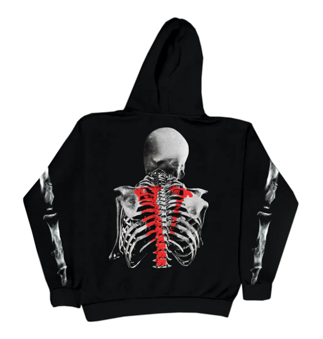 Vlone x Never Broke Again Bones Hoodie Black