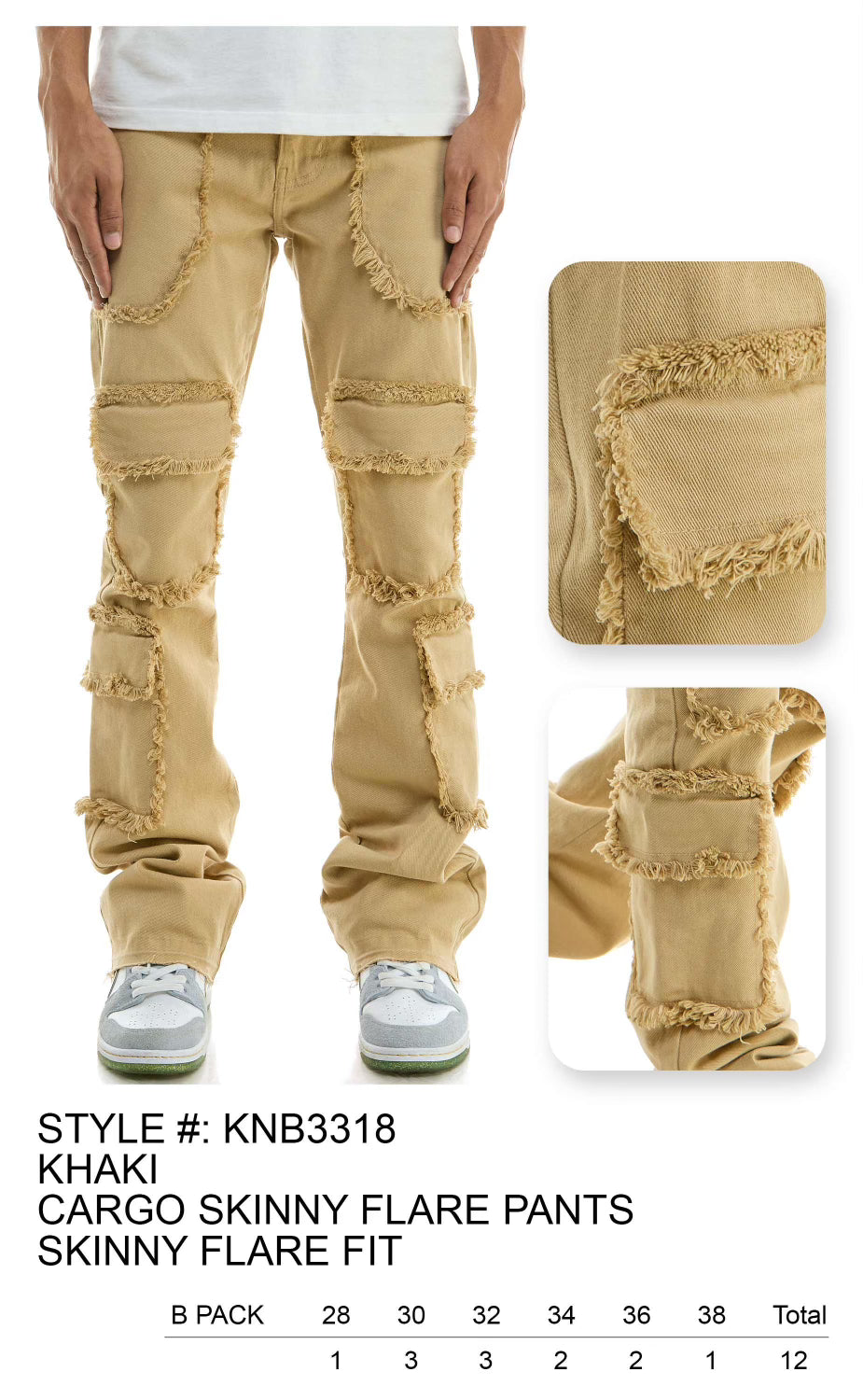 KDNK Jeans Skinny Flare (khaki)