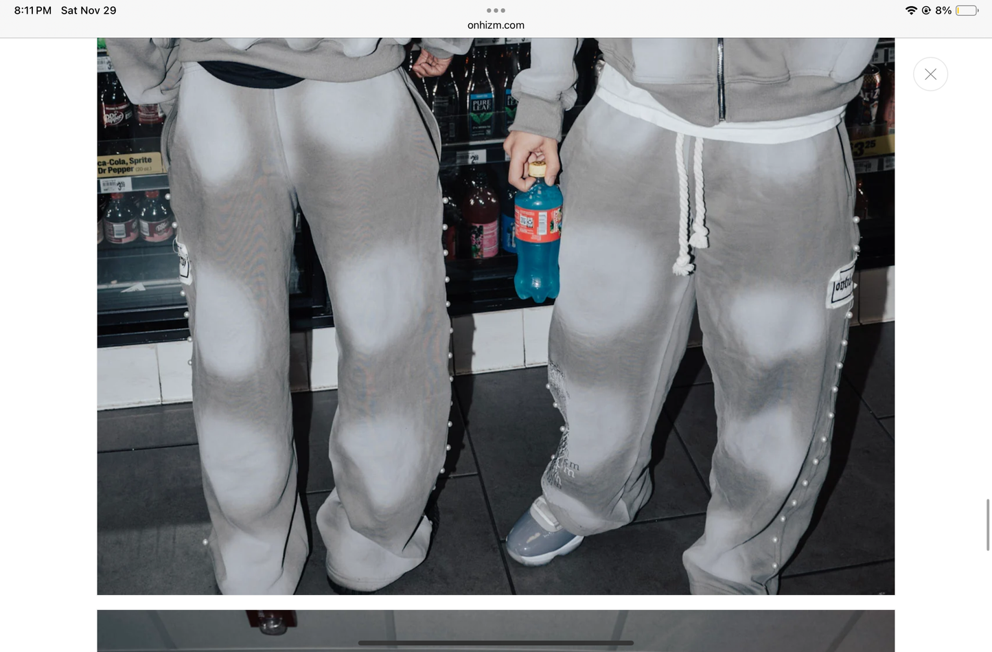 Onhizm Grey Pearl Gemstone Swetapants