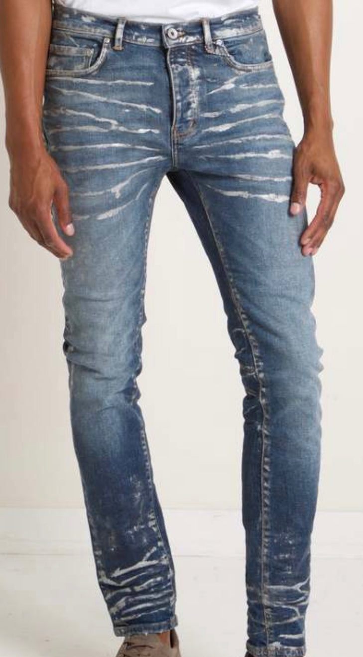 Purple Denim P001 Made in Italy Waxed Blue