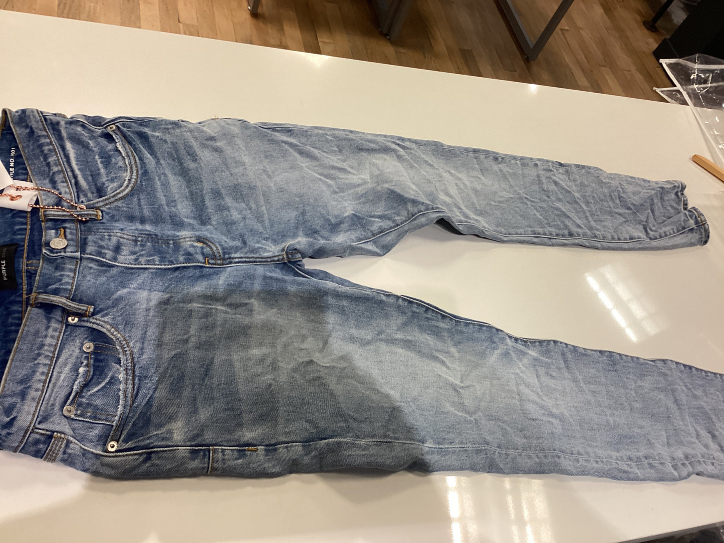 Purple denim light blue