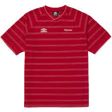 Supreme Umbro Stripe Soccer Tee Red