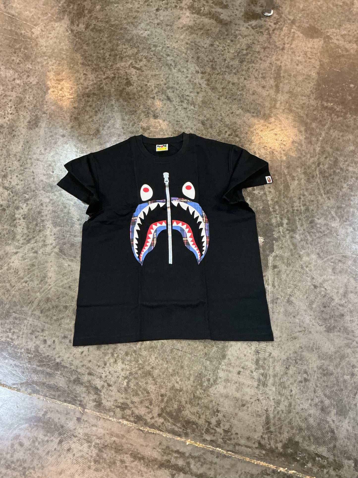 Bape Blue Logo Check Pattern
