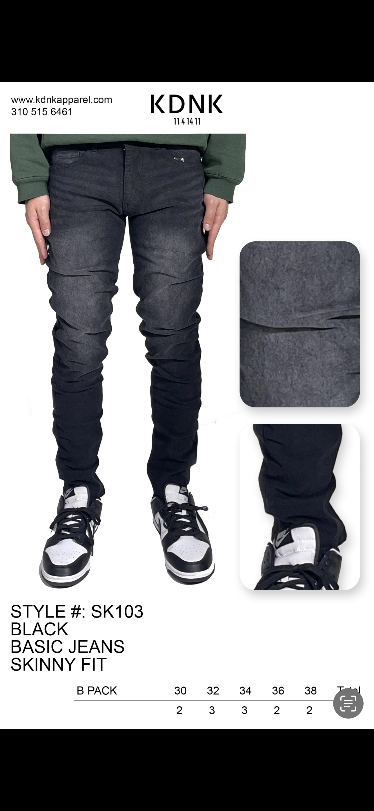 KDNK Basic Black Jeans Skinny Fit