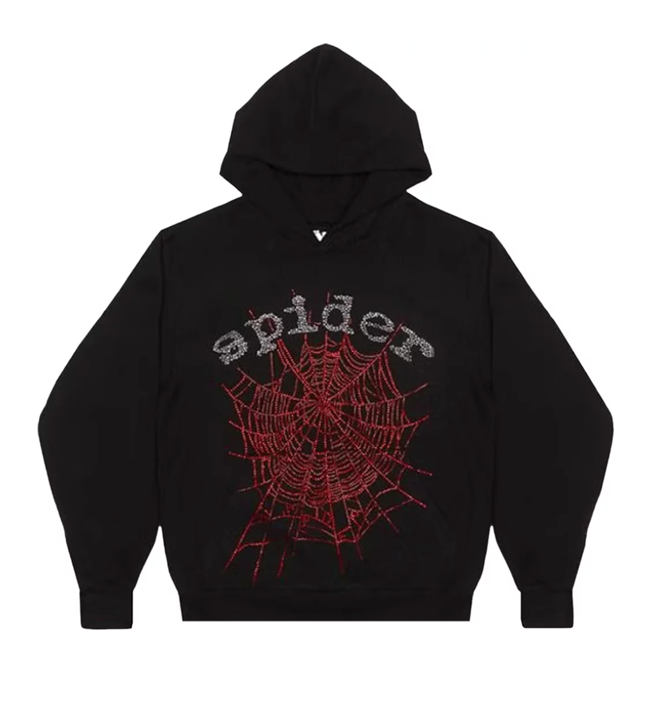 Sp5der Worldwide Sweatshirt Rhinestone Logo Black