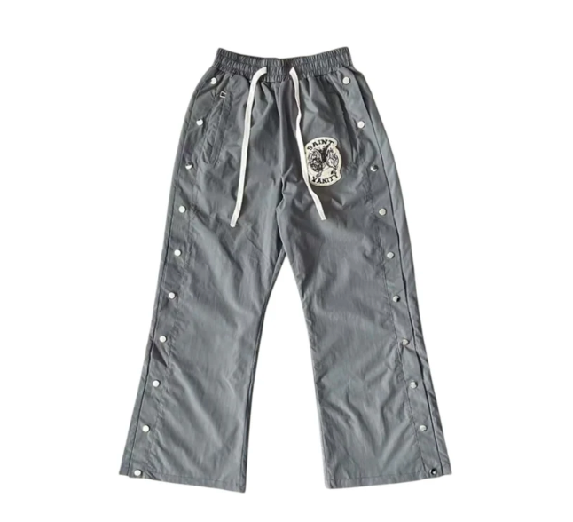 Saint Vanity Nylon Button Pants Grey