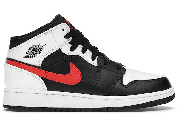 Jordan 1 Mid White Black Chile Red GS