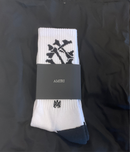 Amiri Socks Bones White/Black