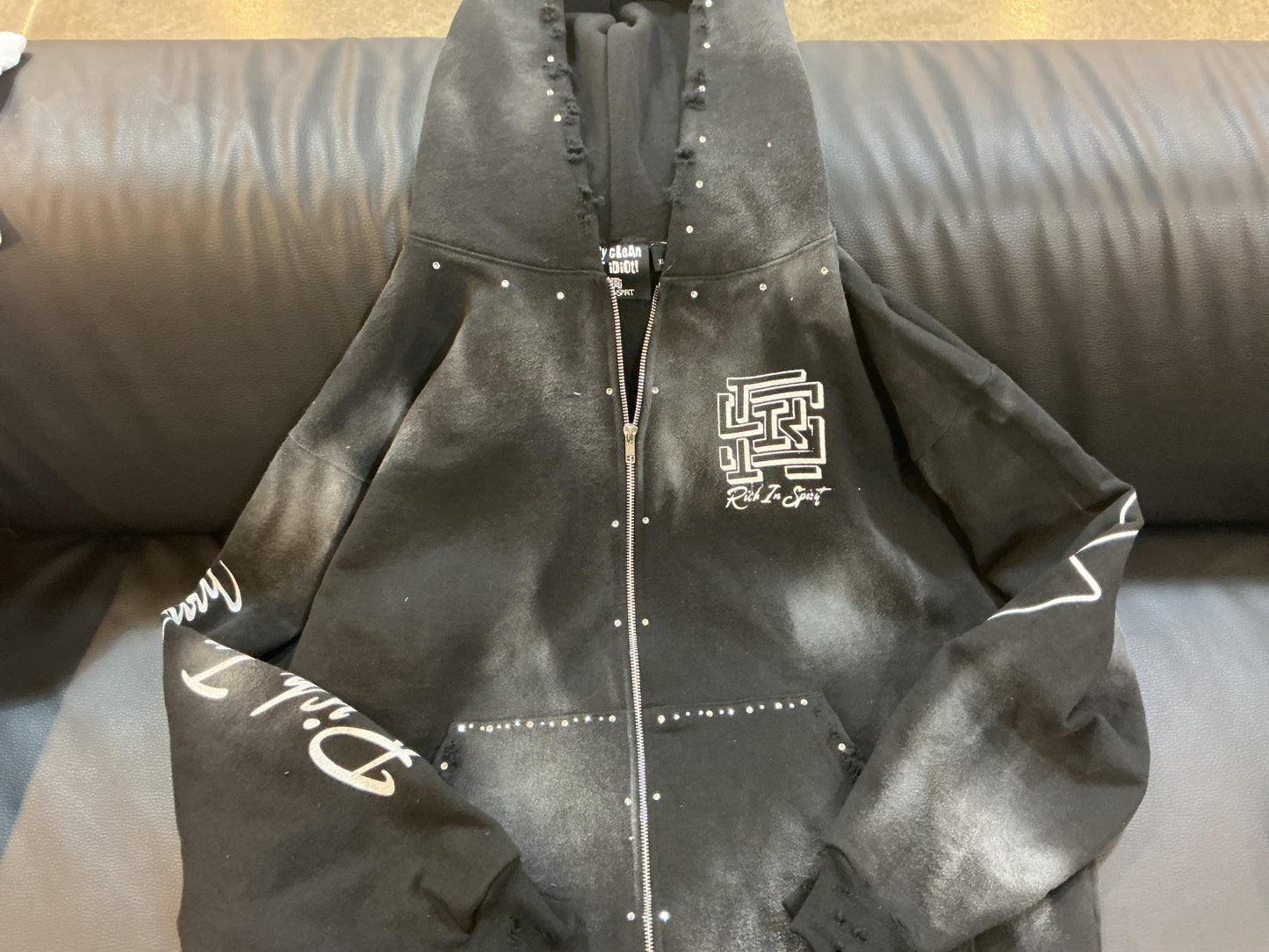 RIS Black Zip Up Hoodie