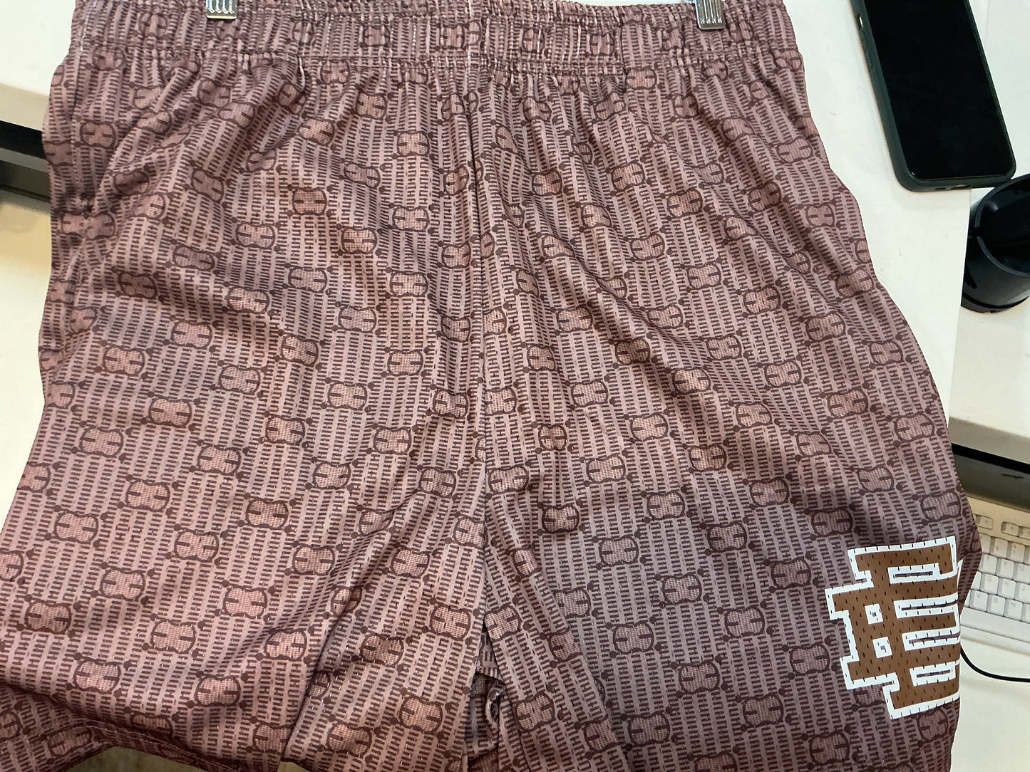 EE Basic Shorts Brown Monogram Pattern