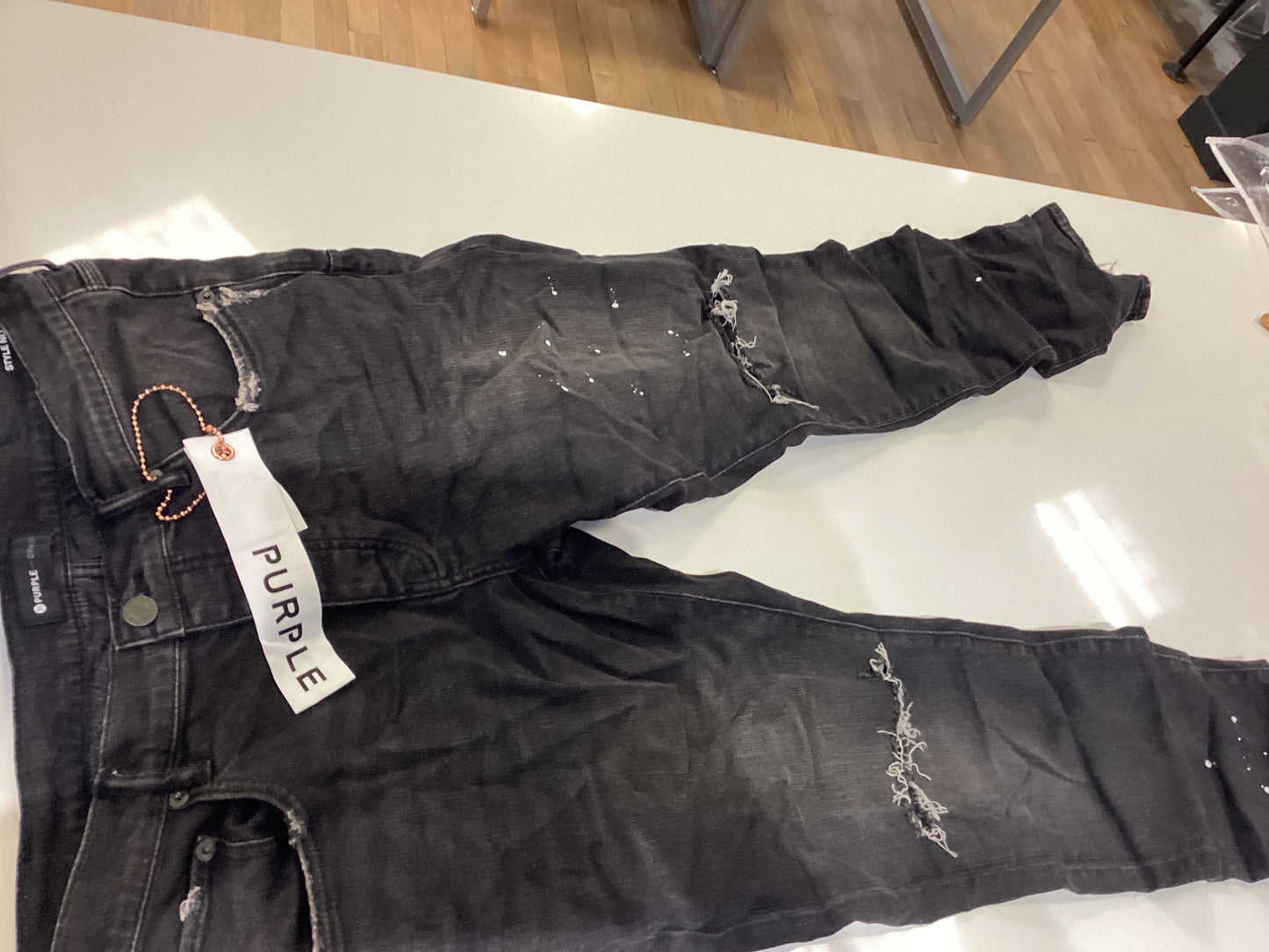 Purple denim Black order spray