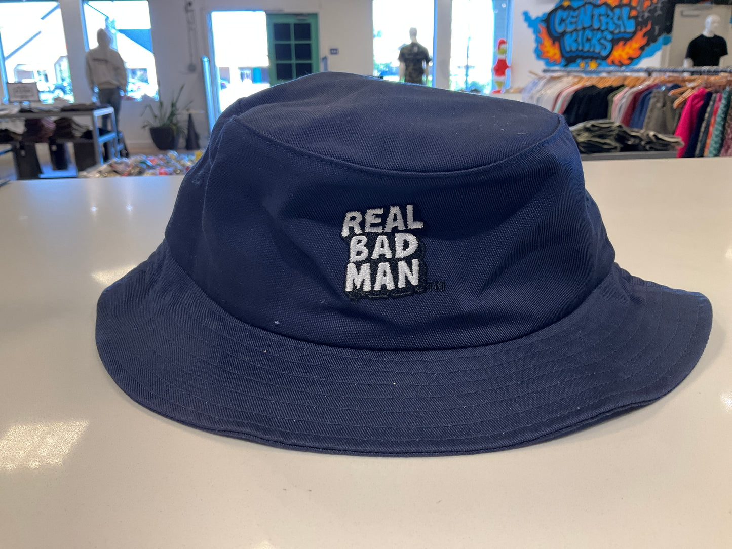 Real Bad Man Classic Logo BucketHat Navy