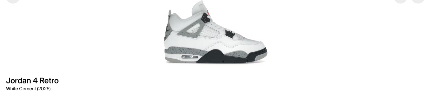 Jordan 4 White Cement (2025) GS