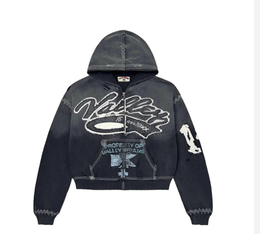 Vale Valley Forever Religion Washed Black Zip Up
