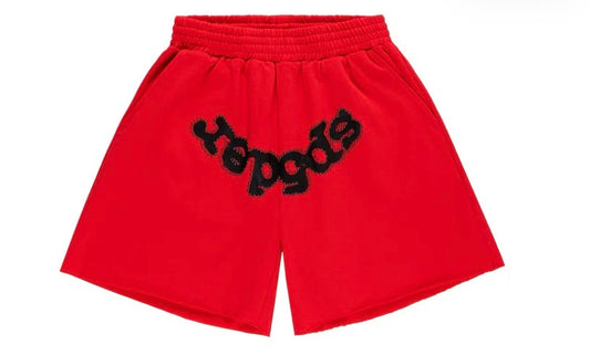 Sp5der OG Red Studded Sweatshort