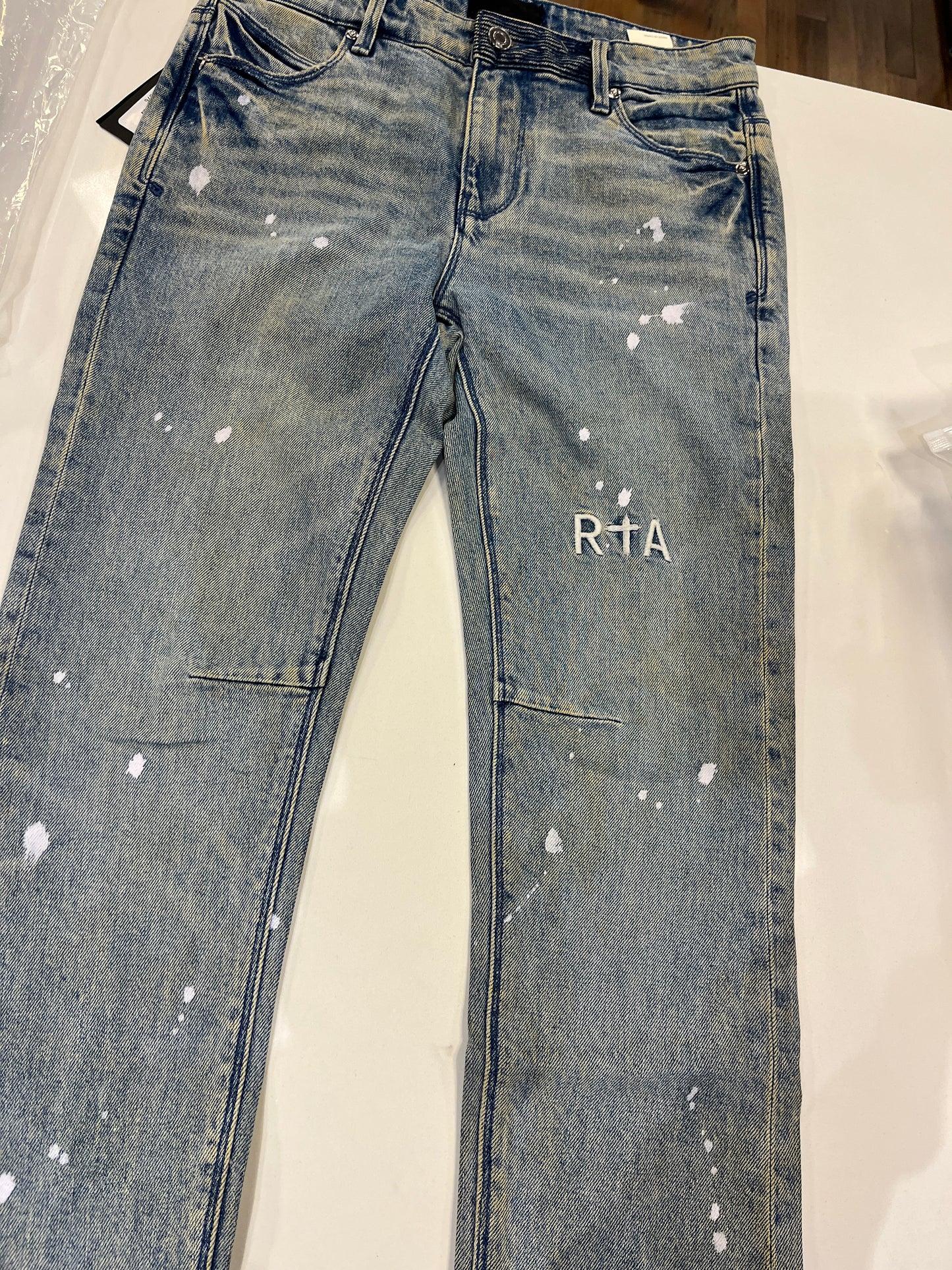 RTA Clayton Cross Pintuck Vintage Paint Skinny Jean