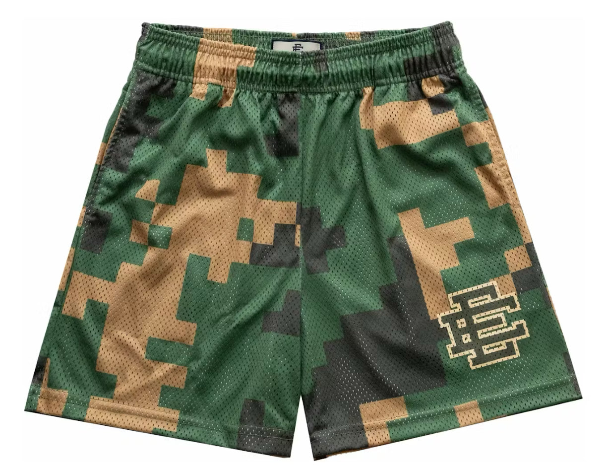 Eric Emanuel Digi-Camo Mesh Green Shorts
