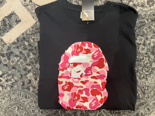 Bape Pink Ape Tee Black