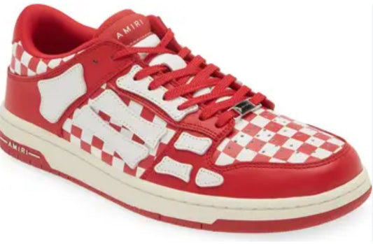 Amiri Red Checkered Skel-Top Low