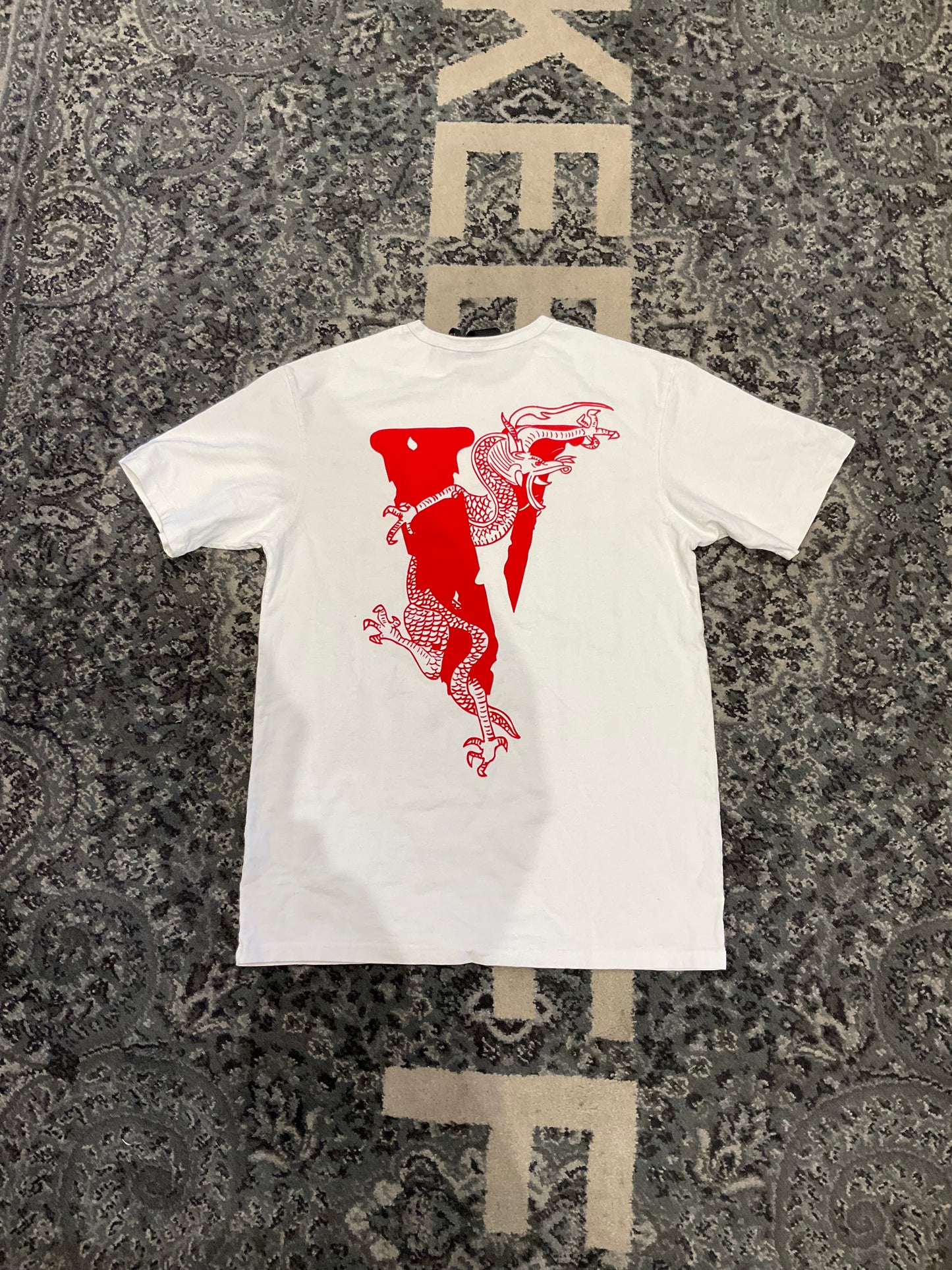 Vlone Front Logo Tee White & Red