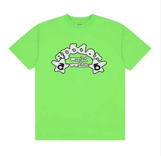 Sp5der Worldwide Slime Green Tee