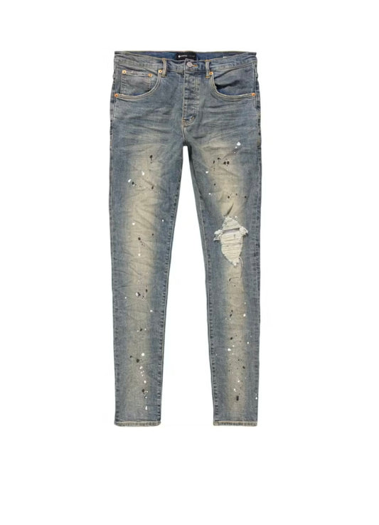 Purple Brand Mid Rise Destroy Paint Jean
