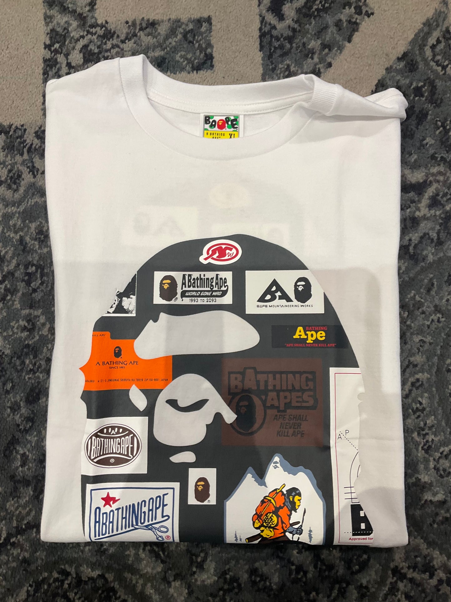 Bape Travel Sticker Tee White