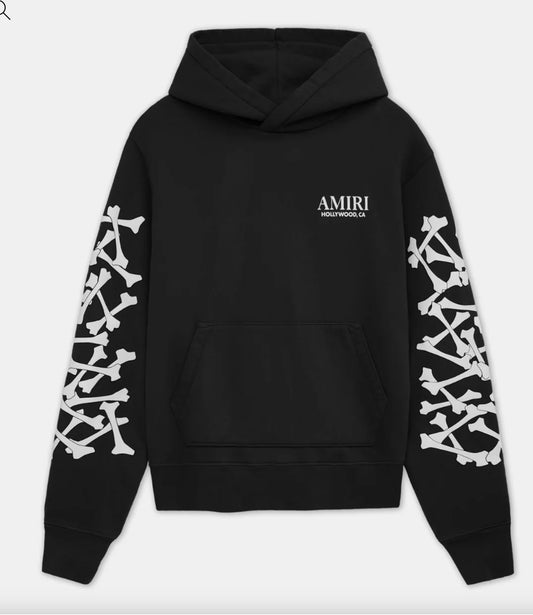 Amiri Bones Stacked Hoodie Black