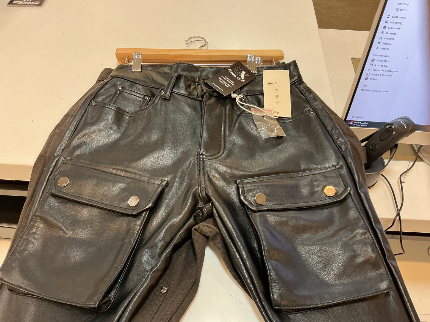 Leather Snap Cargo Pants