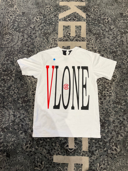 Vlone Front Logo Tee White & Red
