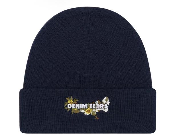 Denim Tears Floral Beanie Navy