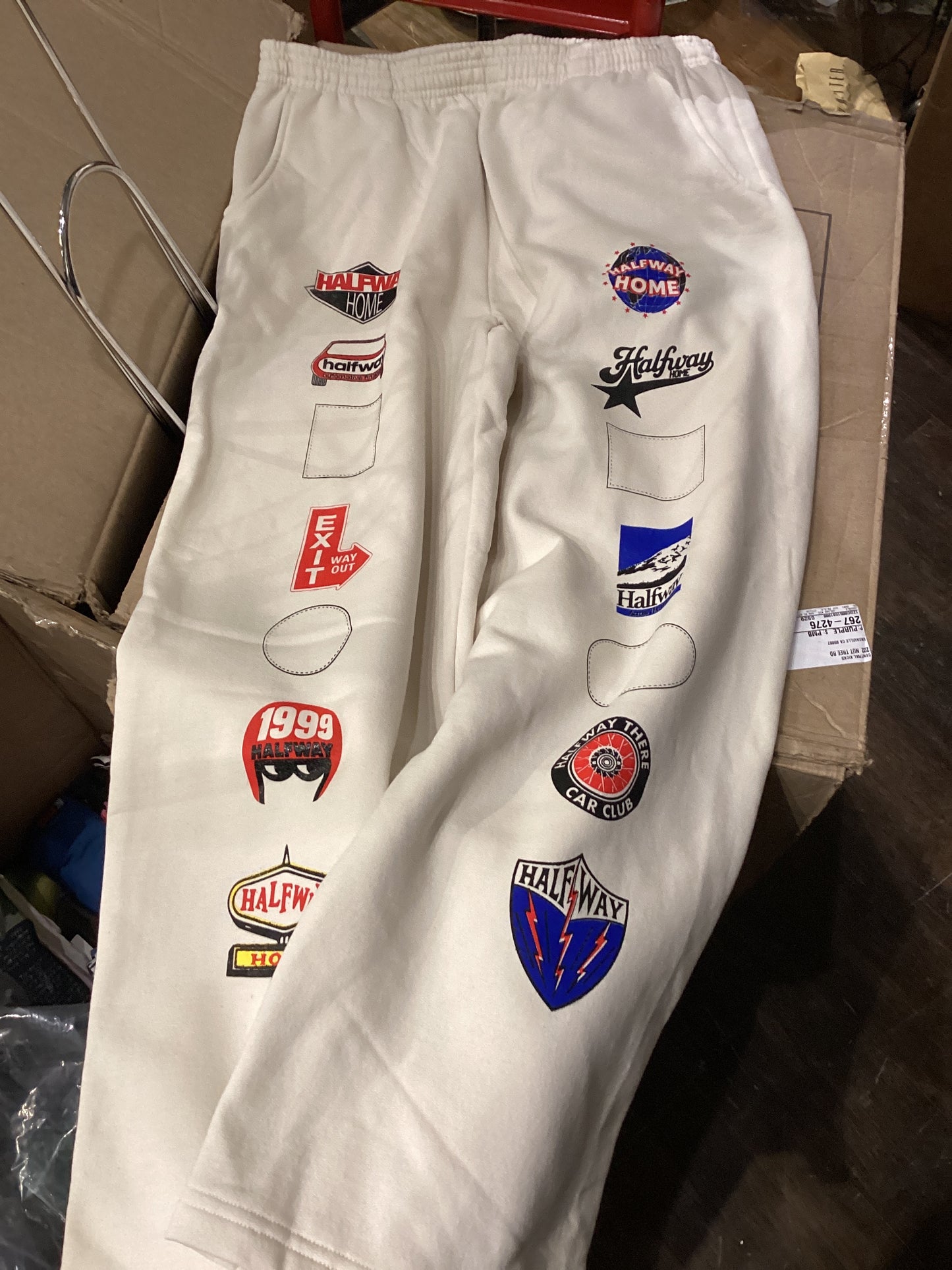 Halfway home cream patches sweats