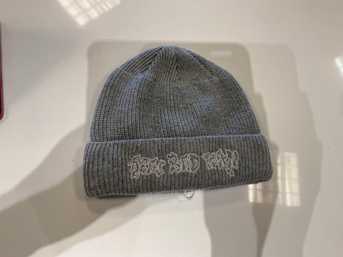 Real Bad Man Wild Record Knit Beanie Grey